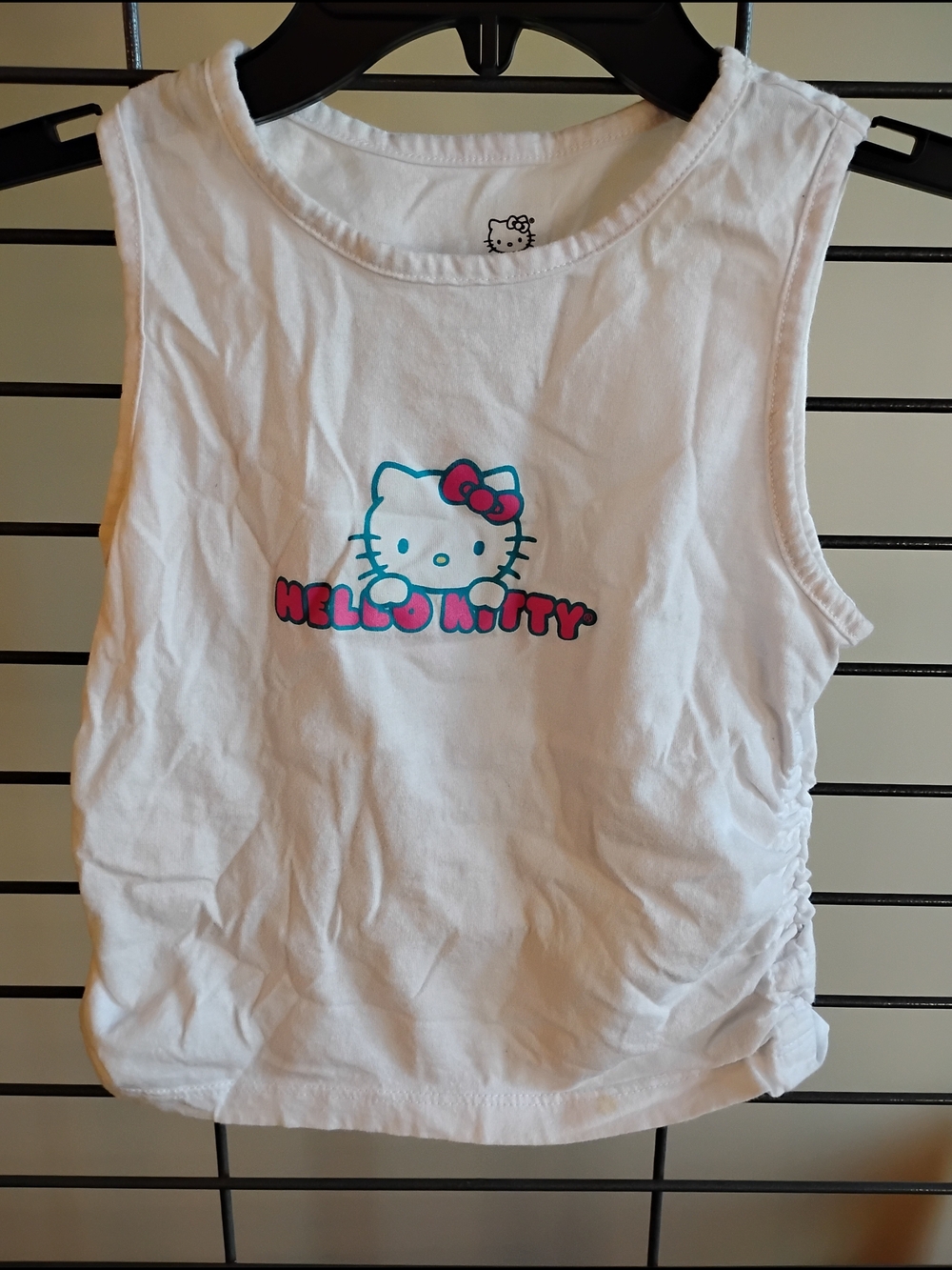 Hello Kitty White Tank Top with Pink and Teal Graphic